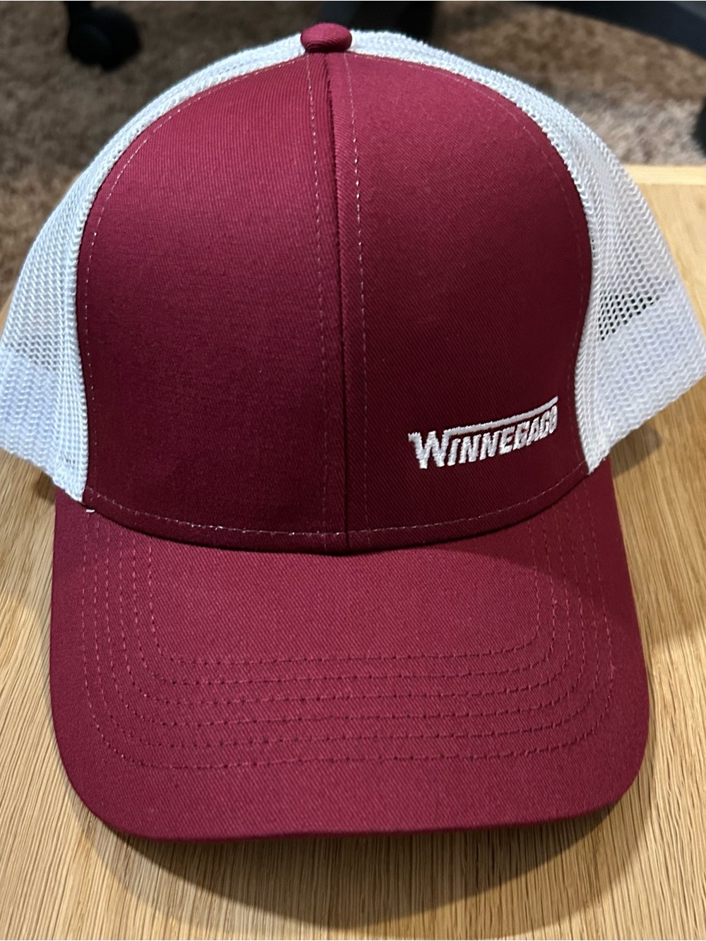 Maroon and White Trucker Hat
